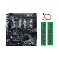 X99 Desktop Motherboard LGA2011-3 Dual CPU Support RECC DDR4 Memory Motherboard+2XDDR4 4GB 2666Mhz RAM+Switch Cable