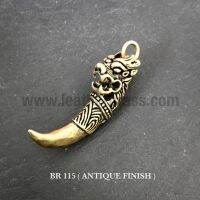 BR115 จี้ทองเหลืองทำผิวรมดำ (antique) เลียนแบบงานแกะสลักบนงาช้าง จี้สร้อยคอ leatherbrass**ราคาต่อชิ้น**