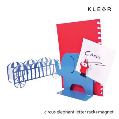 KlearObject circus elephant letter rack+magnet ที่คั่นหนังสือ กล่องใส่จดหมาย แม่เหล็กเก็บกระดาษโน๊ต อะคริลิครูปช้าง ฉากกั้นหนังสือ อะคริลิคกั้นหนังสือ