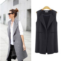 Plus Size Outerwear Brief Womens Vests Female Spring Waistcoat Turn-Down Collar Vest Casual Cardigan Summer Sleeveless Coats