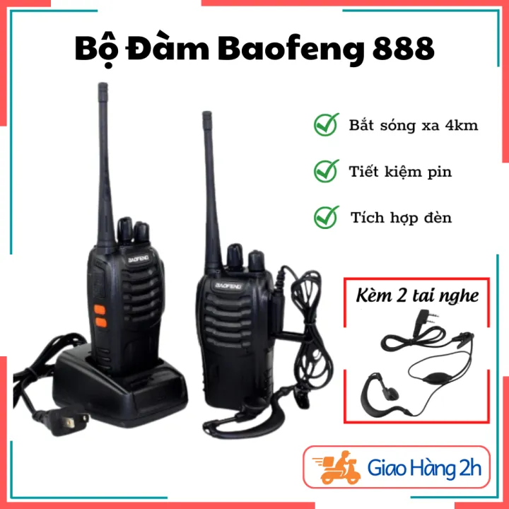 Bộ Đàm Baofeng BF-888S Khoảng Cách Từ 3-5 Km Với 16 Kêng Bảo Hành 12 Tháng