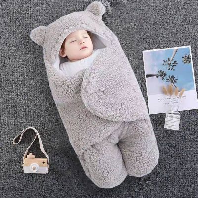 BM ผ้าห่มห่อเด็กทารกหนาห่อฤดูใบไม้ร่วงและฤดูหนาวอบอุ่นผ้าหุ้มตัวทารกแรกออกป้องกันเตะถุงนอน