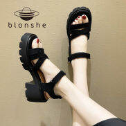 Blonshe Dép Hở Gót Phong Cách Hàn Quốc Giày Đế Bằng Giày Vải Nữ Giày Thể