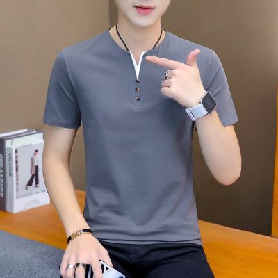 CODTheresa Finger 3 Colors 2020 NEW Men Business Polo Short Sleeve Shirt Mens Korean Casual Cotton Slim Fit POLO Shirt YoHomie