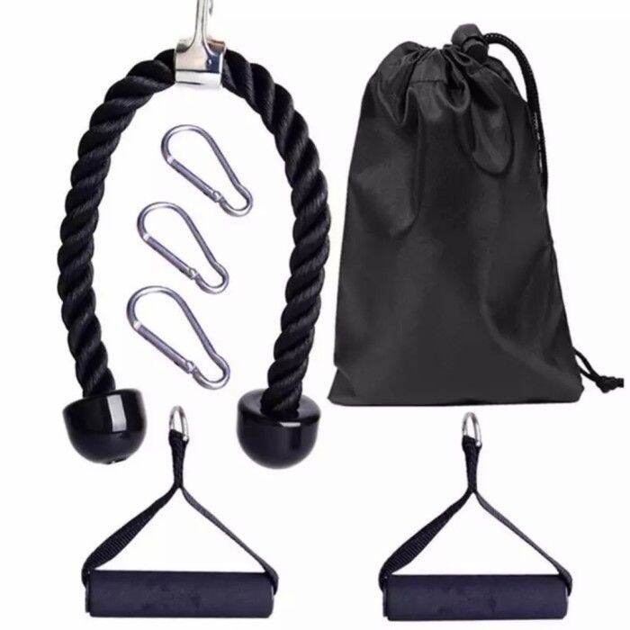 SET TRICEP BICEP ROPE PULL DOWN HOME GYM FITNESS TALI ANGKAT BEBAN