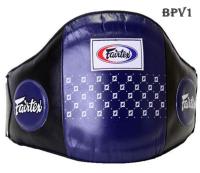 เป้าป้องกันหน้าท้อง แฟร์เเท็ค BPV1 ( Free Size ) Fairtexl Belly Protector Pads BPV- Blue-Black  Training Muay Thai MMA K1