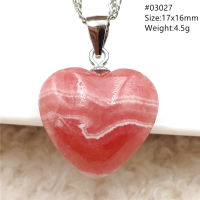 Natural Rose Rhodochrosite Pendant Necklace Water Drop Red Rhodochrosite Heart Pendant Women Rose Rhodochrosite Necklace AAAAA