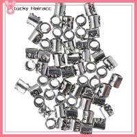 LUCKY HAIRACC 60pcs เงินโบราณ ลูกปัดเงินโบราณ โลหะผสมอัลลอยด์ 60ชิ้นค่ะ ลูกปัดป้ายราศี ลูกปัดหลอดกลม รู4mm ลูกปัดกลุ่มดาว12ดวง การทำหัตถกรรมเครื่องประดับ DIY