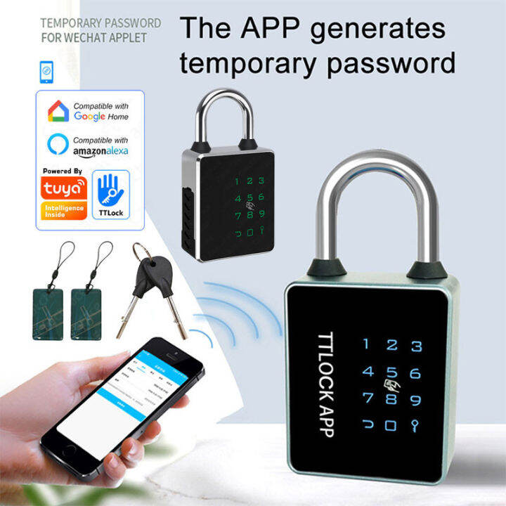 TTLock/Tuya APP Password Bluetooth Padlock Touch Screen RFID IC Card ...