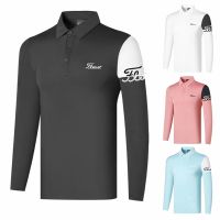 J.LINDEBERG ANEW Master Bunny UTAA G4 FootJoy Amazingcre Castelbajac♂✌  Golf Apparel Mens T-Shirt Sports POLO Shirt Moisture Wicking Elastic Quick Dry Long Sleeve Top