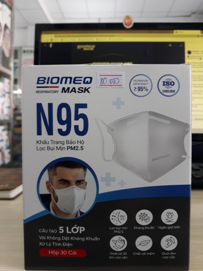 Khẩu trang n95 biomeq mask mới bảo vệ 5 lớp, lọc khuẩn tối đa - ảnh sản phẩm 1