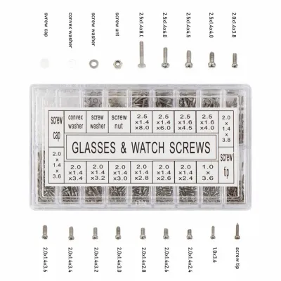 1000pcs Glasses Screws With Screwdriver Tweezers Repair Kit Complete Glasses Screws Mini Screws Screws For Glasses Repair Parts