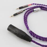 P819AG XLR 4POLES male 8 Core Transparent Silver Plated Braided Earphone Headphone Cable For Audio-Technica ATH-R70X