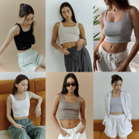 RUMON OFFICIAL- Rumon Crop Top เสื้อครอปท๊อป ผ้ายืดร่อง