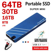 ใหม่ Original 500GB SSD แบบพกพาความเร็วสูง1TB 2TB 4TB 8TB 16TB Solid state Drive USB3.1 Type-C ฮาร์ดดิสก์สำหรับแล็ปท็อป