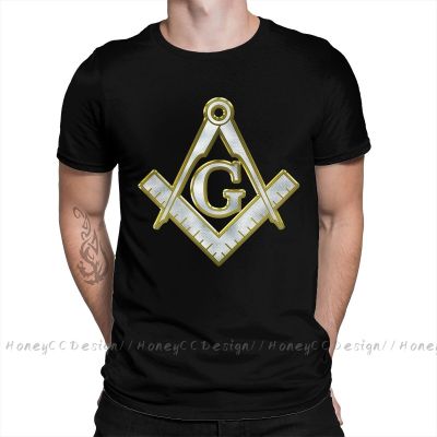 Shirt Men Clothing Freemasonry T-Shirt Freemason Gold Bling Square Compass Fashion Unisex Short Sleeve Tshirt Loose