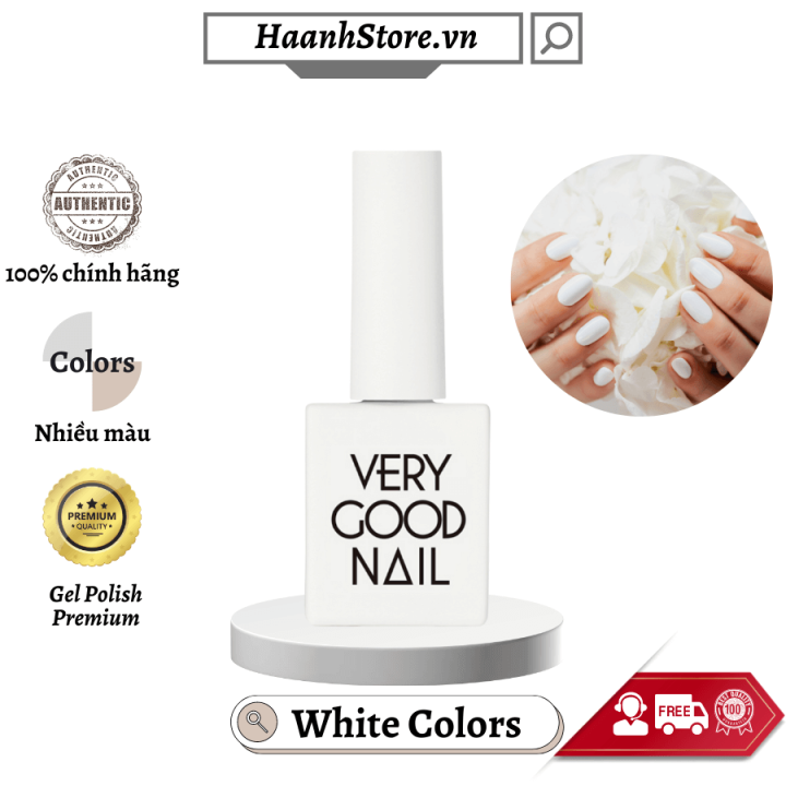 Sơn móng tay Gel cao cấp Hàn quốc Tông màu Trắng Very good nail chính hãng  chất sơn đậm đặc bóng mượt 10ml [ 1 sản phẩm] 