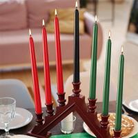 7ชิ้น Kwanzaa เทียนก้านคริสต์มาสเทียนจุติสีเขียววันหยุดสีแดงงานแต่งงานสีดำสำหรับอาหารค่ำคริสตจักรกลิ่นหอม