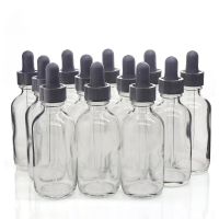 12pcs 2 Oz 60ml Clear Glass Bottles with Glass Eye Dropper Pipette for Essential oils Chemistry Lab Chemicals Reagent e Liquid