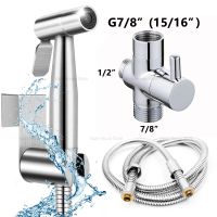 Handheld Toilet Bidet Faucet Sprayer Stainless Steel Bathroom Hand Bidet Spraye Set Toilet Self Cleaning Shower Head No Punch