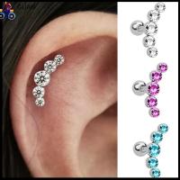 GUAN 1Pcs ผู้หญิง คริสตัล เจมส์ โอปอล สแตนเลสบาร์ ต่างหูสตั๊ด เจาะหู กระดูกอ่อน Helix Tragus เครื่องประดับร่างกาย