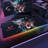 เสื่อแผ่นรองเมาส์ Valorant RGB แผ่นรองเมาส์เมาส์ขนาดใหญ่เกมแผ่นรองเมาส์พีซีแผ่นรองเมาส์แบ็คไลท์ LED XXL แผ่นรองตารางคีย์บอร์ดเล่นเกมคอมพิวเตอร์90x40เดสก์แพด