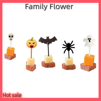 Family Flower Flash Sale ส้อมจิ้มผลไม้ฮาโลวีน10ชิ้น เซ็ตปิ๊กการ์ตูนสำหรับเด็กเค้กของหวาน