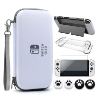 【lz】▥  Nintendo Switch OLED Armazenamento Carry Case Kit Shell rígido Tampa do console Dockable Protetor de tela de bolsa Filme de vidro