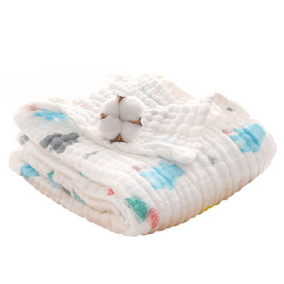 6 layers Baby Bath Towel Cotton Soft Gauze Cartoon Face Towel Handkerchief Newborn Breastfeed Cover Bath Shower Blanket