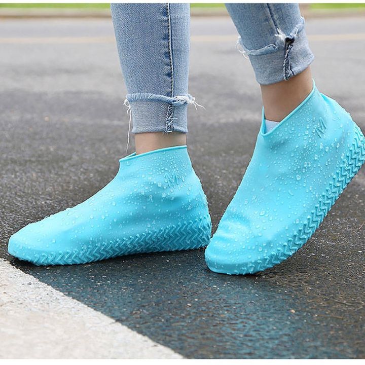 1คู่ลื่น-u-nisex-กันน้ำนำมาใช้ใหม่ถุงเท้าครอบคลุมซิลิโคนรองเท้าหิมะแบบพกพาบูตฝน