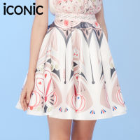 iCONiC MORAL CIRCLE SKIRT #6238 กระโปรงสั้น พิมพ์ลาย ผ้าไหม สีชมพู กระโปรงย้วย เสื้อผญ เสื้อทำงาน เสื้อแฟชั่น เสื้อผ้าผญ