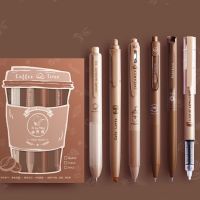 6 Styles Coffee Cappuccino Mocha cafe latte Gel Pen Color Highlighter Set School Students Writing Pens kids stationery gift