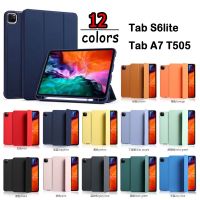 008 มี12สี เคสฝาพับ พาสเทล Samsung Tab A8 10.5/S8/A7 10.4 T505 / Tab S6lite T615 /Tab S7 /  TAB A7lite เคสซัมซุง เคสสีพาสเทล พร้อมส่ง เคสซัมซุงตั้งได้