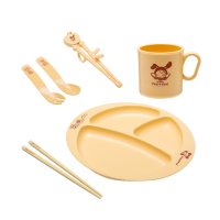 Amos CORN SET PROMOTION ถาด OVAL FOOD TRAY แถมฟรี ชุดช้อนส้อม ตะเกียบ แก้วน้ำเด็ก ผลิตจากข้าวโพด Amos Corn Set 2 For12Month+ แข็งแรงและทนความร้อนสูง เหมาะสำหรับเด็ก12เดือนขึ้นไป