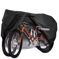 Toptrek Bike Cover 210D Oxford Outdoor Storage Waterproof Anti-UV Bicycle Cover with Waterproof Membrane for Two Bicycles