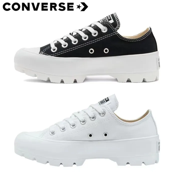 Converse lugged chuck all star white black low-top heightened, thick bottom  low-cut women's shoes | Lazada PH