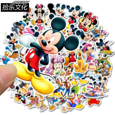 สติ๊กเกอร์มิกกี้เม้าส์ มินนี่ การ์ตูนดิสนีย์ Sticker Disney Mickey and Minnie Mouse กันน้ำ PVC 50 ชิ้น 5-8 cm (A) ของเล่น ของสะสม ของขวัญ งาน DIY