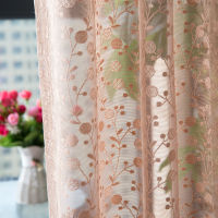 French Pastoral Pink Cherry Lace Tulle Curtains For Living Room Bedroom Balcony Princess Room Decoration Sheer Gauze