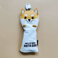 Yellow Akita Dog Golf Club Hybrid Head Cover UT Cover Utility Cover with Number Tag