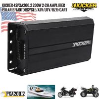 (ของแท้ 100)Kicker 42PXA2002 เพาเวอร์แอมป์มอเตอร์ไซด์ เรือ รถเอทีวี รถยนต์กำลังขับสูงสุด 100วัตต์x 2 ch มีขนาดเล็กเสียงดีสไตล์อเมริกัน