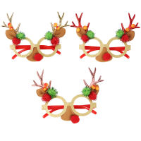 Christmas antlers glasses frame decorated with Christmas party props