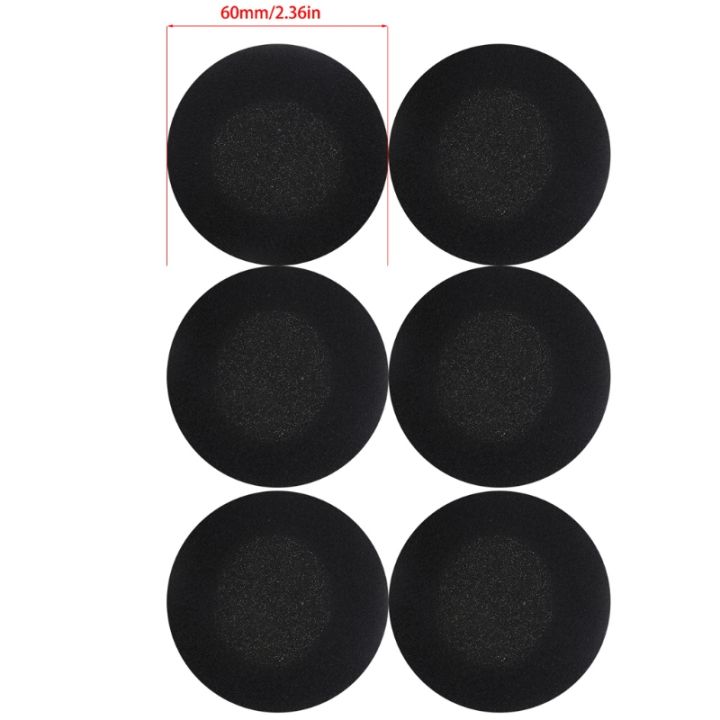 6pcs Replacement Soft Sponge Ear Pads Covers For Headphone Headset 60mm ...