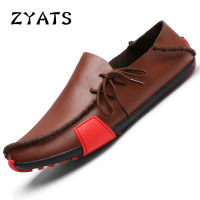 ZYATS รองเท้าหนังวัวใหม่สำหรับผู้ชาย,รองเท้าโลฟเฟอร์ขับรถรองเท้าโลฟเฟอร์ลำลองธุรกิจรองเท้าขนาดใหญ่แบน38-47