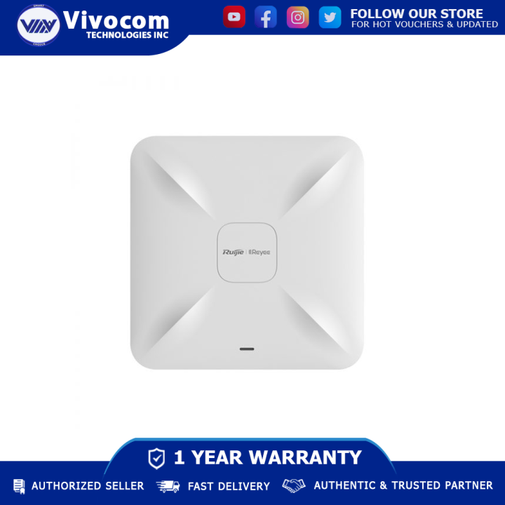 Ruijie RGRAP2200(F) (DUAL BAND CEILING MOUNT ACCESS POINT 10/100/1000 BaseT LAN) Lazada PH