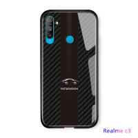 UCUCUCUC คสมือถือ เคสโทรศัพท์ เคส Realme C3 กรณีโทรศัพท์แก้วคลาสสิกแฟชั่นหรูหราปลอกเคลือบเงานุ่มขอบกระจกนิรภัยที่ครอบคลุมกรณี