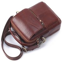 Brand Genuine Leather Shoulder Messanger Bag For Men Casual Big Handbags Designer Small Male Tote Multi Compartment Satchel Bags