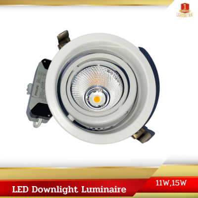 ชุดโคม LED Downlight Luminaire 11W 3000K 1200lm และชุดโคม LED Downlight Luminaire 15W 6500K 1800lm ชุดสำเร็จสี WarmWhiteและDaylight