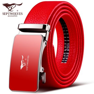 belt new marriage red male tiger head layer cowhide men belts gift box □