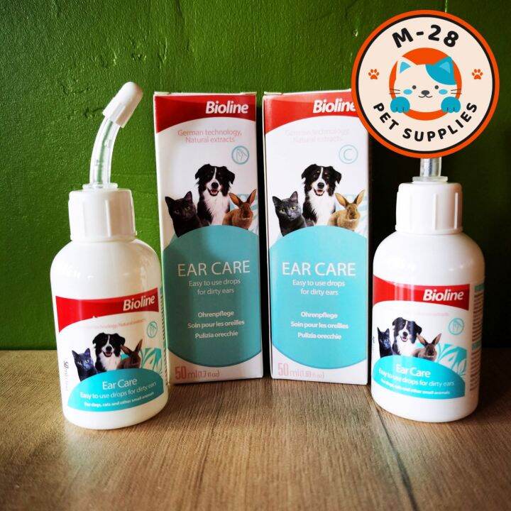 Bioline Ear Cleaner, Ear Care, Ear Drops for Dogs, Cats, and Rabbits