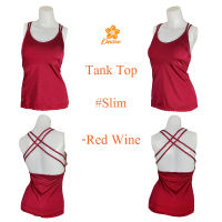 เสื้อพร้อมสปอร์ตบรา ใส่โยคะ ออกกำลังกาย Kinare รุ่นSlim Red Wine